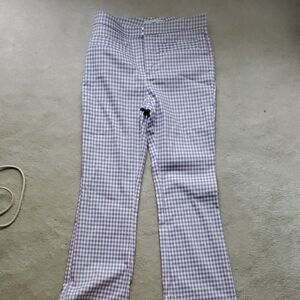Mango Purple Casual Gingham Pants